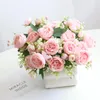 Decorative Flowers & Wreaths 5 Heads Persian Roses Artificial Peony Bouquet Home Wedding Decoration Living Room Table Fake Nanairo