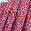 Women Sweet Red Floral Print Ruffles Sling Midi Dress Female Side Zipper Boho Vestido Chic Casual Summer Dresses DS8317 210416