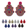 KPACOTA etniczne boho długie duże kolczyki przesada moda biżuteria kolorowy sutasz handmade wisiorek kolczyk dla kobiet prezent
