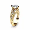 Anéis de cluster 14k diamante de ouro amarelo para mulheres anillos jóias de casamento gemstone bijoux femme jóias bizuteria engajamento homme
