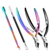 Nail Cuticle Scissors Dueers Rvs Black / Rainbow Eagle Beak Tang Manicure Pedicure Tools Dode Huid Scissor Clipper Tool
