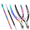 Nail Cuticle Scissors Pushers Stainless Steel Black/Rainbow Eagle Beak Pliers Manicure Pedicure Tools Dead Skin Scissor Clipper Tool