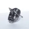 Stud Gothic Style Simple Silver Color Ghost Earring Personality Punk Ox Horn Mask Male Women's Jewelry Gifts