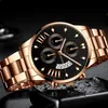 Wristwatches 2021 Mens Fashion Uhren Luxus Gold Edelstahl Quarz Armbanduhr Manner Business Casual Kalender Uhr Relogio Masculino218l