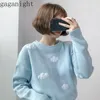 Gaganight Cloud刺繍甘いカワイイ女性のセーターファッション冬の女の子のプルオーバーOネックルースセーター韓国のジャンパーシック210519