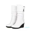 Bottes grande taille 34-48 décontracté talons compensés neige femmes confortable fourrure peluche mi-mollet mode noir marron blanc hiver chaussure