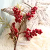 2021 мини-ягода Руководства искусственный цветок букет рождественские красные ягоды свадебные украшения DIY подарок скрапбукинг ремесло поддельный цветок