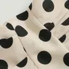 Kvinnor söt polka dot print playsuits kvinnliga fickor pläterad knapp strand stil kortärmad avslappnad kvinnlig jumpsuits nya 210422