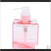 250 ml di plastica trasparente sapone liquido piazza push shampoo disinfettante per le mani bottiglia dispenser Knkor Ncclw
