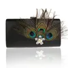 Clutch-Tasche, Pfauenfeder, Perlen-Abendtaschen, modische Geldbörse, Diamant-Party-Geldbörse, Hochzeit, Brauthandtaschen