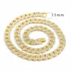 Hip Hop Bling Modeketens Sieraden Heren Goud Zilver Miami Cubaanse Link Chain Kettingen Diamond Iced Out Chian Necklace302g