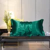 Caso de travesseiro cetim pillowcase emulação seda suave dormindo para cama macio confortável cor sólida única almofadas capa casa