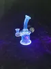 Mini UV Glas Hookah Verlaat verkleurde Olieruig Set Pijp Bong 14mm Gezamenlijke fabriek Directe prijsconcessies