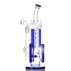 Bong Hookahs Recycler bongs 14.5 pulgadas Altura color Azul Dab Rig Tubería de agua 14 mm Junta con cuarzo Banger o Slide Bowl al por mayor