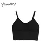 Yitimuceng Crop Top Donna Senza Spalline Senza Spalline Sexy Cami Moda Coreana Cinghia di Spaghetti Canotta Solid Estate Lavorato A Maglia 210601