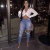 High Waist Ripped Denim Jeans