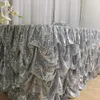 Jupe de Table à paillettes argentées brillantes, 2 pièces/lot, 3m L x 30 pouces H, pour décoration de mariage, nouvelle collection août 2020