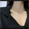 Halsband Maisui Pearl Pendant ColleBone Chain Womens Japanese and Korean Net Red Short Neck smycken Koppar Pläterad äkta guldhals