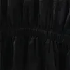 カジュアルな黒いレーススプライスブラウスシャツフレアスリーブ女性のシャツエレガントなオフィスレディピーターパン襟トップスBlusa 210430