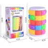 3D Rotate Slide Puzzle Tower Magic Cubes Sliding Toys Cilinder Educational Intelligence Game Mental for Kids Children