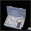 Dozen Bakken 28 Slots Nail Art Opbergdoos Plastic Transparante Display Case Organizer Houder voor Rhinestone Kralen Ring Oorbellen E2S BB Steay