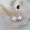 Drop Kolczyki Handmade Pearl Jewelry Vintage Złoto Wypełnione Dwa Otwór Tassel Oorbellen Pendientes Kolczyki dla kobiet Brincos