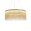 Post Moderne Minimalistische Hanglamp Aluminium Ketting Tassel Kroonluchter Lichten Eetkamer Villa Creative Lighting Art Lange Ronde Schaduw