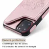 حالات الهاتف المقاومة للصدمات لـ iPhone 13 12 11 Pro X XR XS Max 7 8 Plus Tree Tree Encorting Pu Leather Kickstand Case with Card Slots