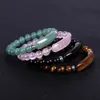 Natural powder crystal bridge bracelet Tiger eye stone green Dongling hand string European and American fashion jewelry