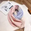 Gradient Kaszmirowy Szalik Dla Kobiet Jesień I Zima Szal Dual-Użytku Grube Ciepłe Trendy List Jacquard Długie Szaliki 180 * 70 cm