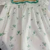 Летнее платье для девочек Puff-рукав Floarl Printed Rack Parchwork Wash Princess ES малыш дети 210515