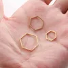 10 stks Polygon Charm Vergulde Rvs Open Zeshoek Bezel Connectors Hollow Resin Frame Mold DIY Earring Sieraden Maken