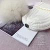 Mom Kids Winter Knited Hat with Real Fur Luxury Adult Children Snow Wear Warm Hats High Quality 211023