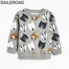 Saileroad Spädbarn Boys Sweatshirts Höstdjur Dinosaur Barntröjor Kläder för bomull Baby Kids Hoodies 211111