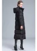 Women's winter clothing puffer zipper down coat big size 4XL black gray navy blue thick warm large long jacket 210923