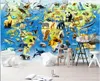 3D wallpaper personalizzato foto murale mappa del mondo camera per bambini sfondo muro asilo nido decorazione della decorazione della casa per pareti in rolls stampe decorative a parete