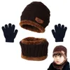 New 3pcs Arrivals Toddler Kids Baby Boy Girl Pompom Hat Winter Warm Knit Crochet Beanie Cap Scarf Glove Children's Sets