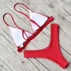 Micro Mini Bikini Stroje kąpielowe Kobiety Halter Push Up Zestaw Wyściełany Biustonosz Seksowny Strój Kąpielowy Bandaż Swim Siatek Brazylijski Biquini 210630 \ t