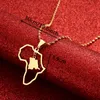 Chaînes couleur or africain tous les pays d'afrique cartes pendentifs colliers pour femmes hommes charme cou bijoux cadeaux patriotiques