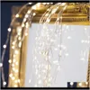 Festlig festtillbehör trädgårdsmodell leverans 2021 sol koppar trådlampor sträng glada dekorationer för hem jul utomhus dekor navidad