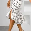 女性の水玉ドレススリットセクシーショルダーショートランタンスリーブパーティーバックレス祝う女性ヴェスディッドシースアフリカファッション210416