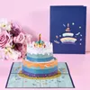 Cartes de voeux 3D Cake Match Cadeaux Carte d'anniversaire Papier Bénédiction sculptée à la main pour la fête