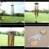 Nieuwheid items Decor Garden Druppel levering 2021 Grace diep resonant Antiek metaal Wooden 6 Tube Windchime Chapel Bells Wind Chimes Home Ornam