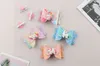 3 tums flicka barn hår båge clip head tillbehör unicorn sequin sjöjungfru barettes hairbow hairpin 12 färger m3957