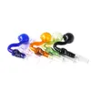 Vente en gros pas cher Crâne en pyrex incurvé coloré Bol de brûleur à mazout en verre nouvelle conception Forme de crâne 14mm 19mm mâle femelle joints pipes