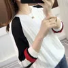 Hollow Knitted Ladies Sweater Loose Round Neck Thin Ice Silk Bottoming Shirt Female Middle Sleeves Pullovers Spring Summer 210427