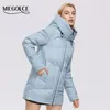 Miegofce الشتاء متوسط ​​سترة طويلة المرأة شخصية الأزياء الدافئة القطن معطف سميكة الجودة سترة D21852 211018
