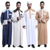 イスラム教徒のイスラム服の男性Jubba Thobe Imono Long Robe Saudi Musulman Stand Collar Abaya Caftan Islam Dubai Arab Long Dress4077329