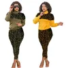 Nya kvinnor jogging kostymer hösten vinterkläder spårar camo tryckdräkter pullover hoodie topjoggers byxor två 2 -stycken uppsättning plus storlek 3xl casual tröjor 5844