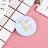 Feuille d'or Glitter Team Boy Girl Button Pins Pary Favors Gender Reveal BadgeBaby Shower Supplies Rose bleu